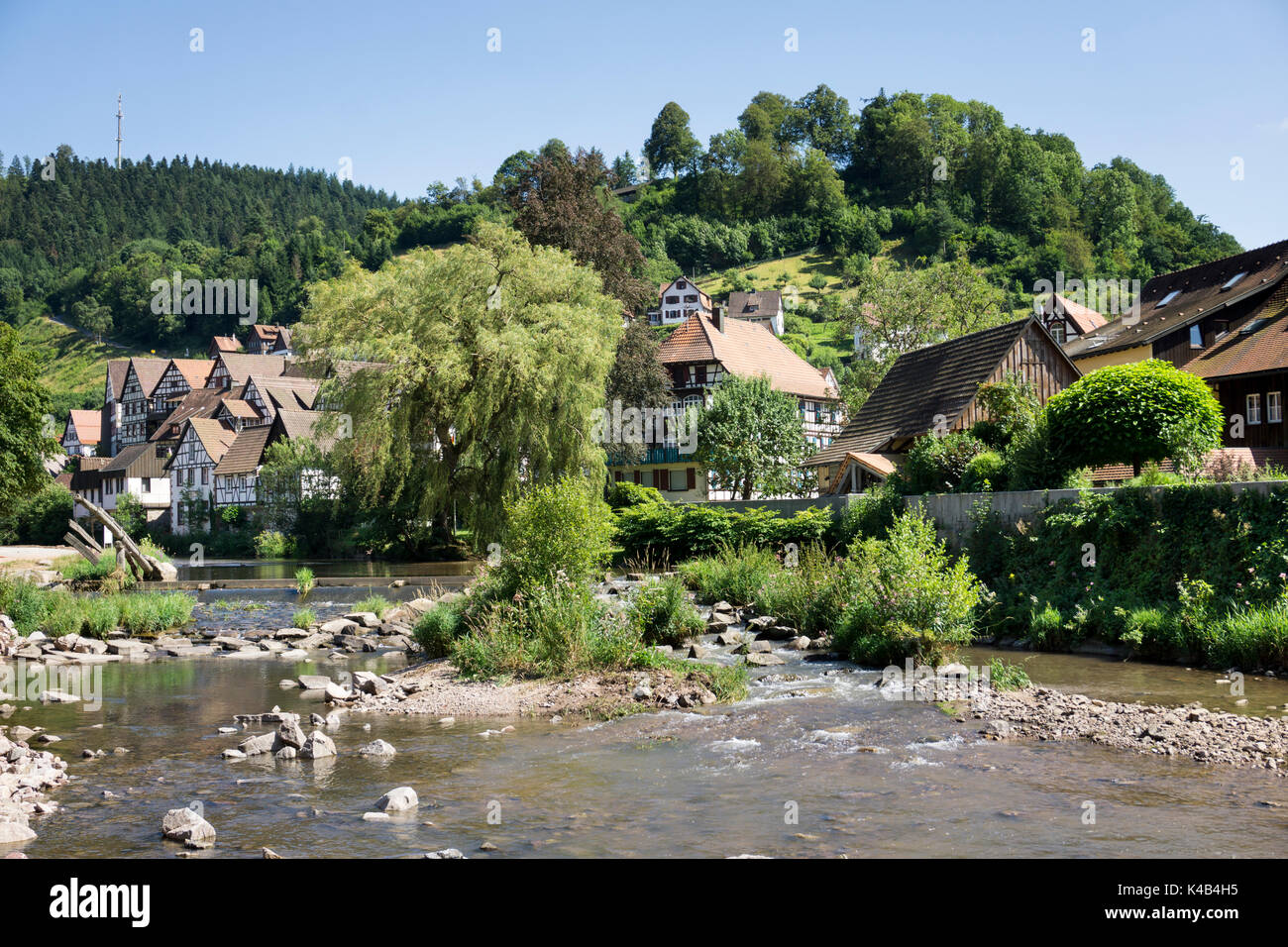 Schiltach, kizingtal, Selva Negra, Baden Wuerttemberg, Alemania, Europa Foto de stock