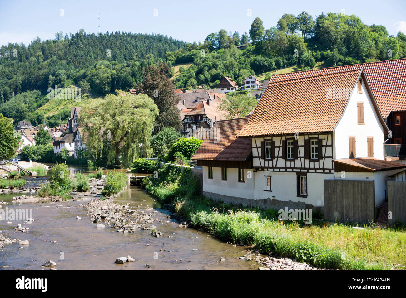 Schiltach, kizingtal, Selva Negra, Baden Wuerttemberg, Alemania, Europa Foto de stock