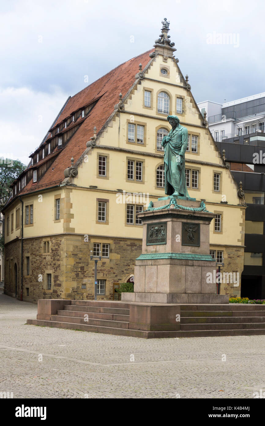 Schiller Monument, Schillerplatz, Stuttgart, Baden-Wƒrttemberg, Alemania, Europa Foto de stock
