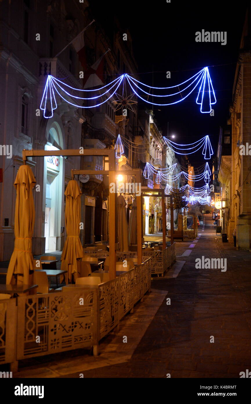 Cena de Navidad en La Valetta en Malta Foto de stock