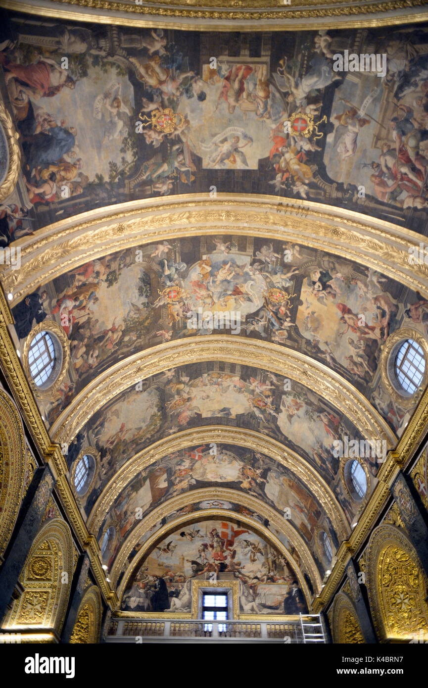 St Johns Co Catedral en Valletta, Malta Foto de stock