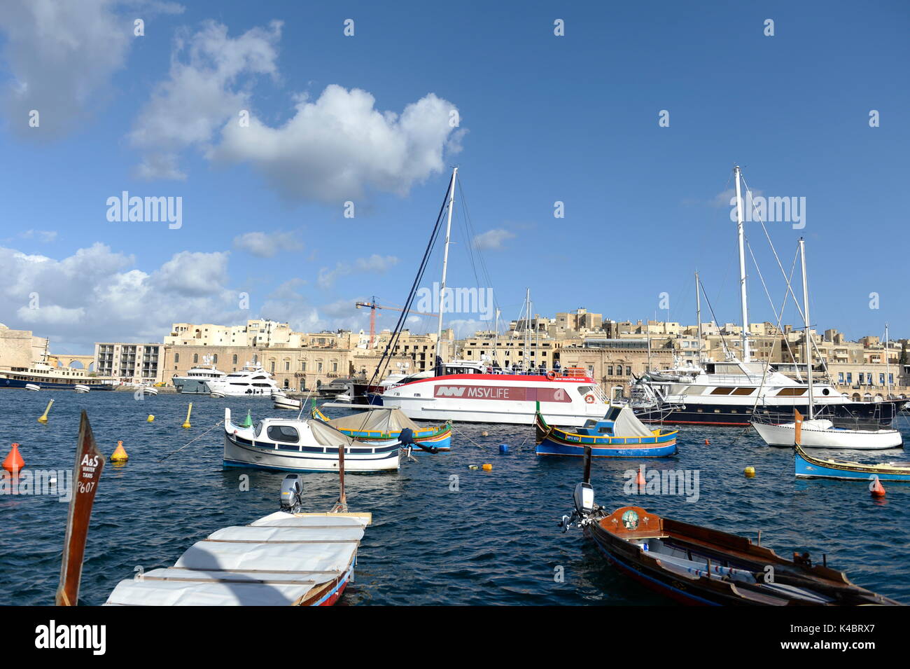 Vista de L'Isla en Vittoriosa, Malta Foto de stock