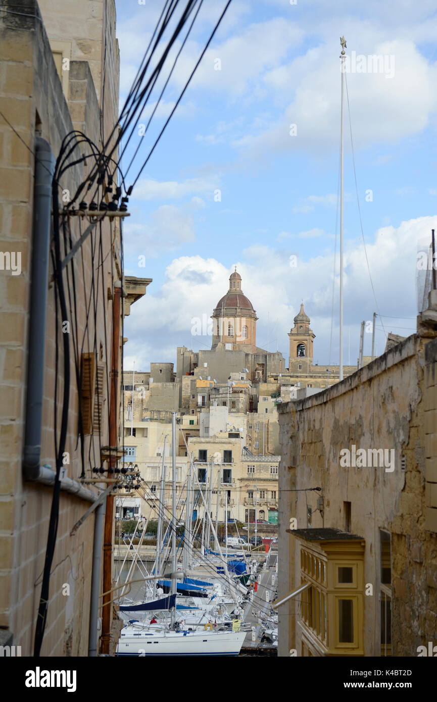 Vista de L'Isla en Vittoriosa, Malta Foto de stock