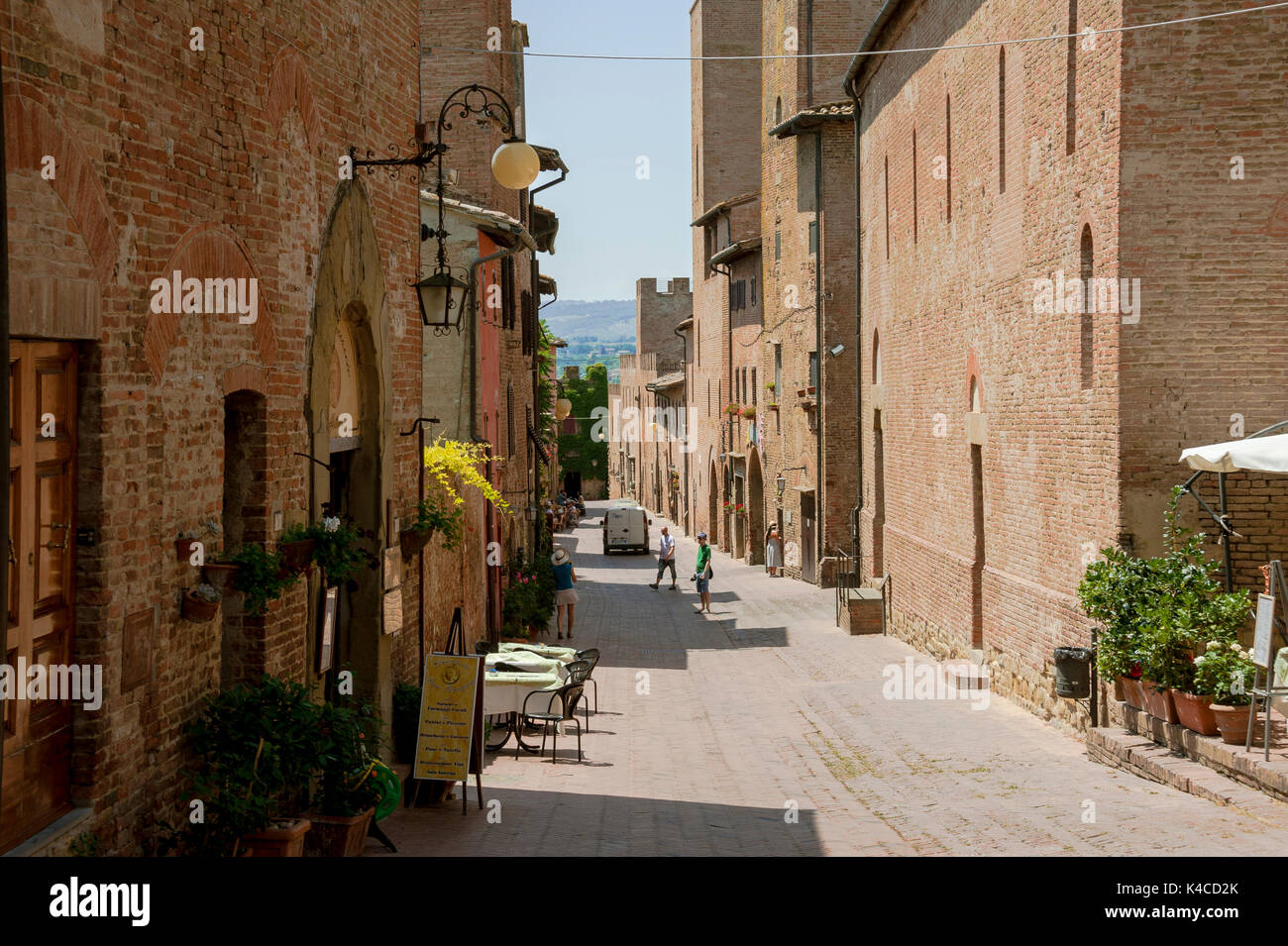 Certaldo, parte superior de la ciudad, Casco antiguo, en la provincia de Florencia, Toscana, Italia Foto de stock
