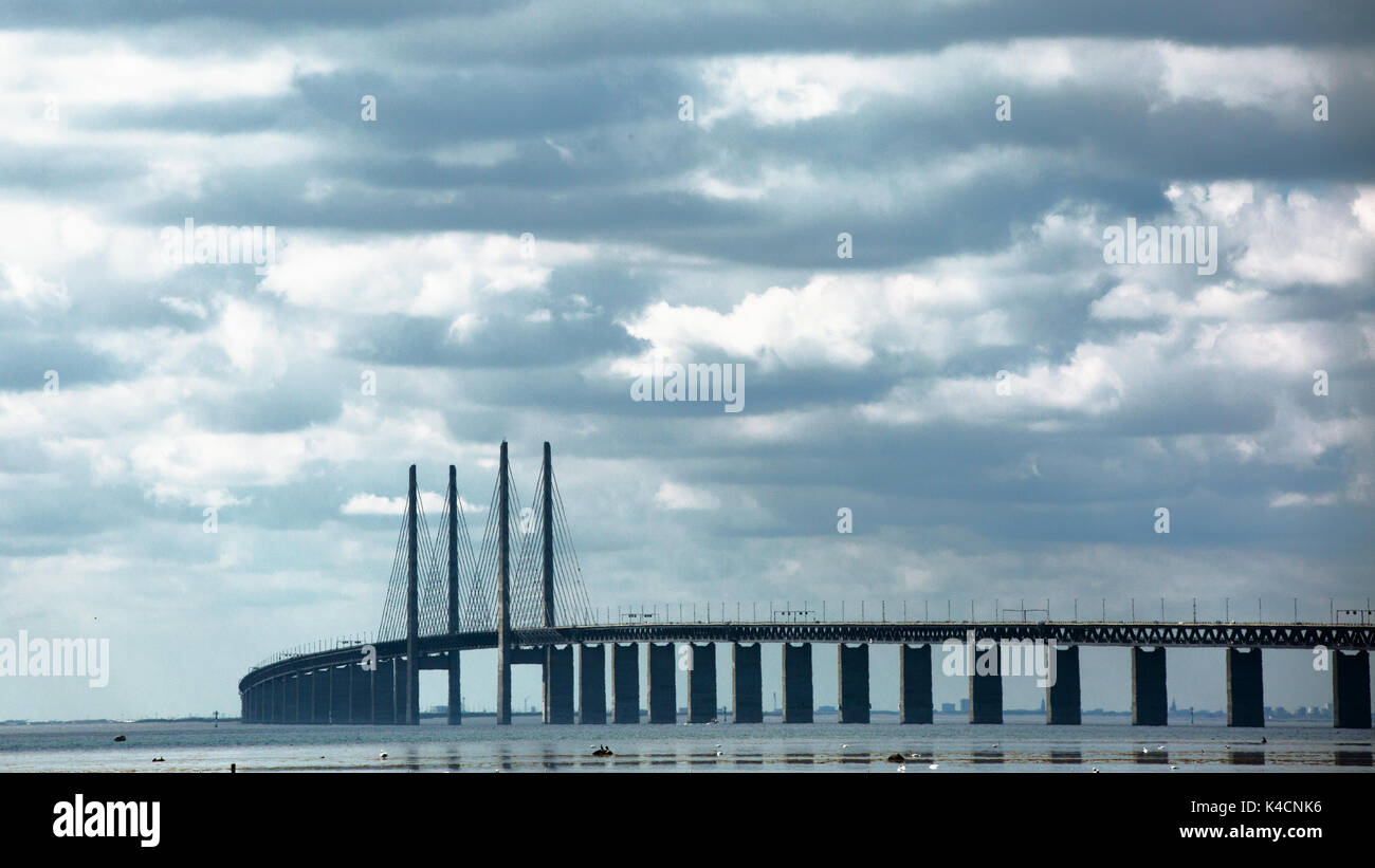 Puente de Sund desde Suecia Foto de stock