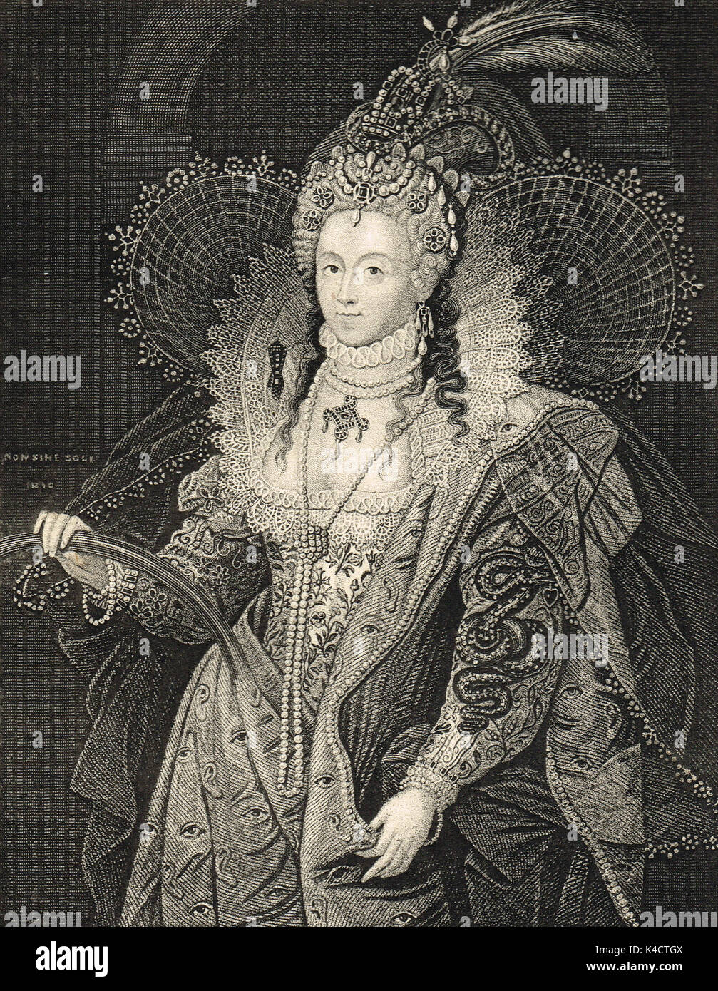 Isabel I, 1533-1603, la Reina de Inglaterra e Irlanda, reinó 1558-1603 Foto de stock