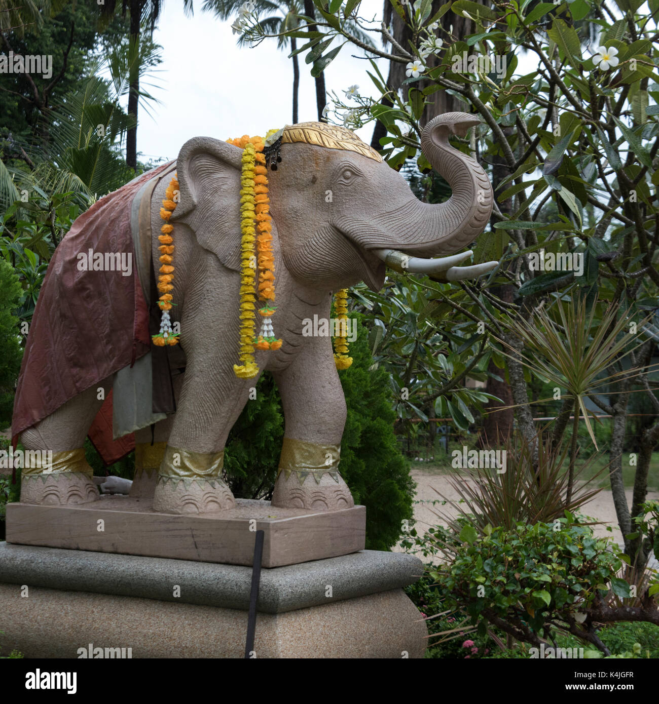 Estatua de elefante, Koh Samui, provincia de Surat Thani, Tailandia Foto de stock