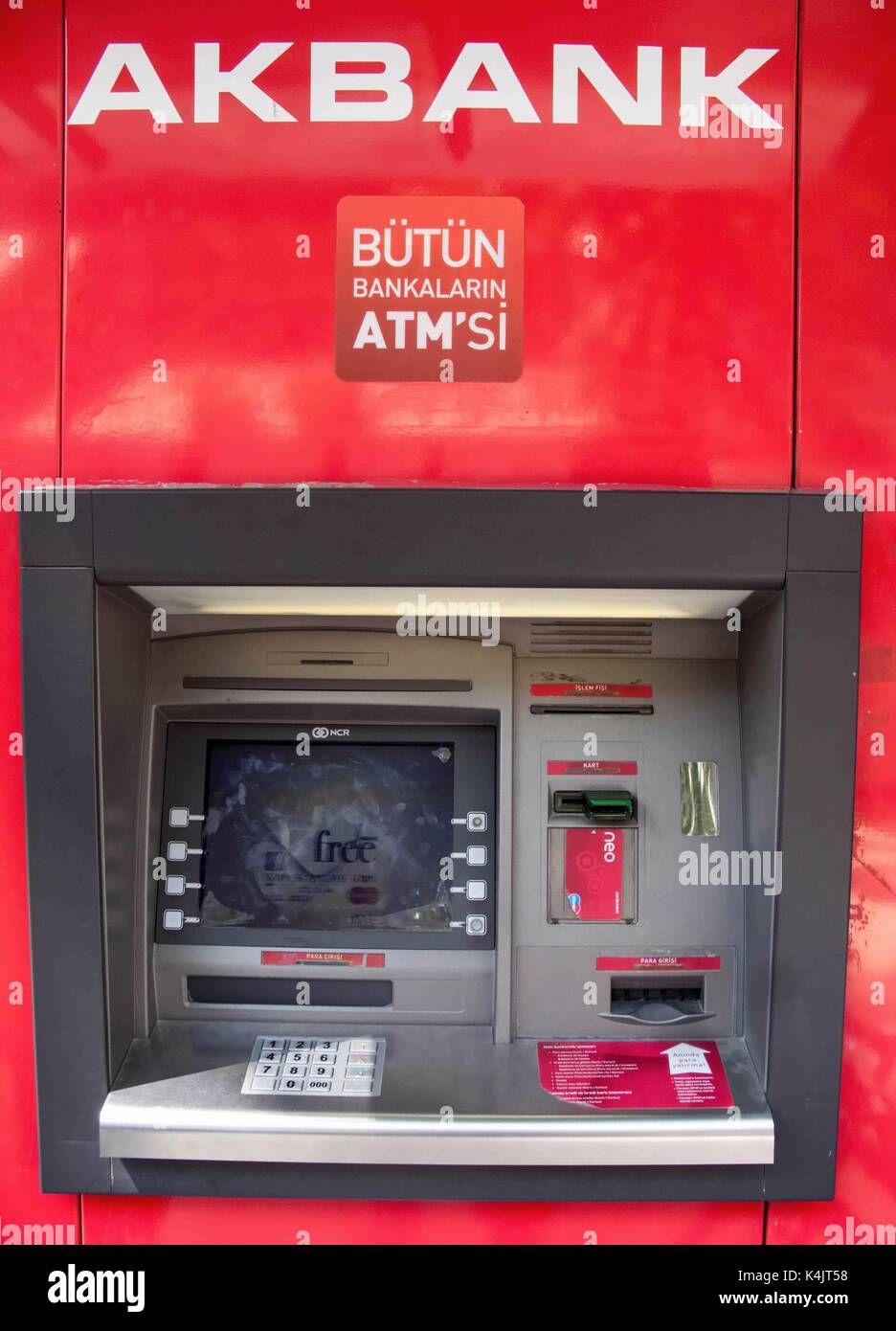 Máquina atm turca, Estambul, Turquía Foto de stock