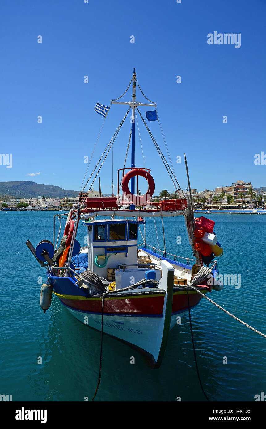 Puerto pesquero, sitia, distrito regional de Lasithi, Creta, Grecia oriental Foto de stock