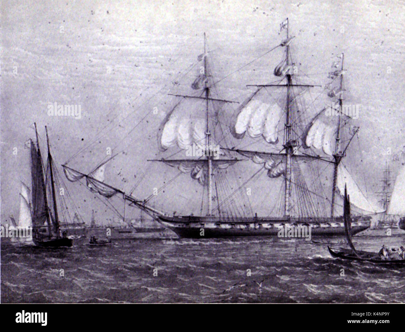 La Clipper Ship (windjammer) Marlborough originalmente construido como una fragata. Foto de stock