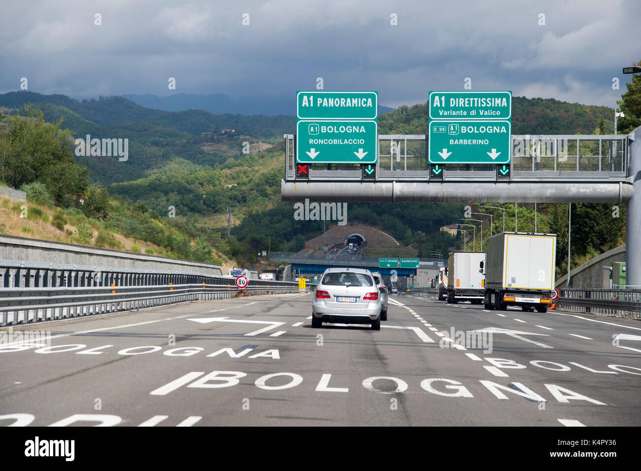A1 y A1 Direttissima Panoramica a Bolonia, la Autostrada A1 Milano