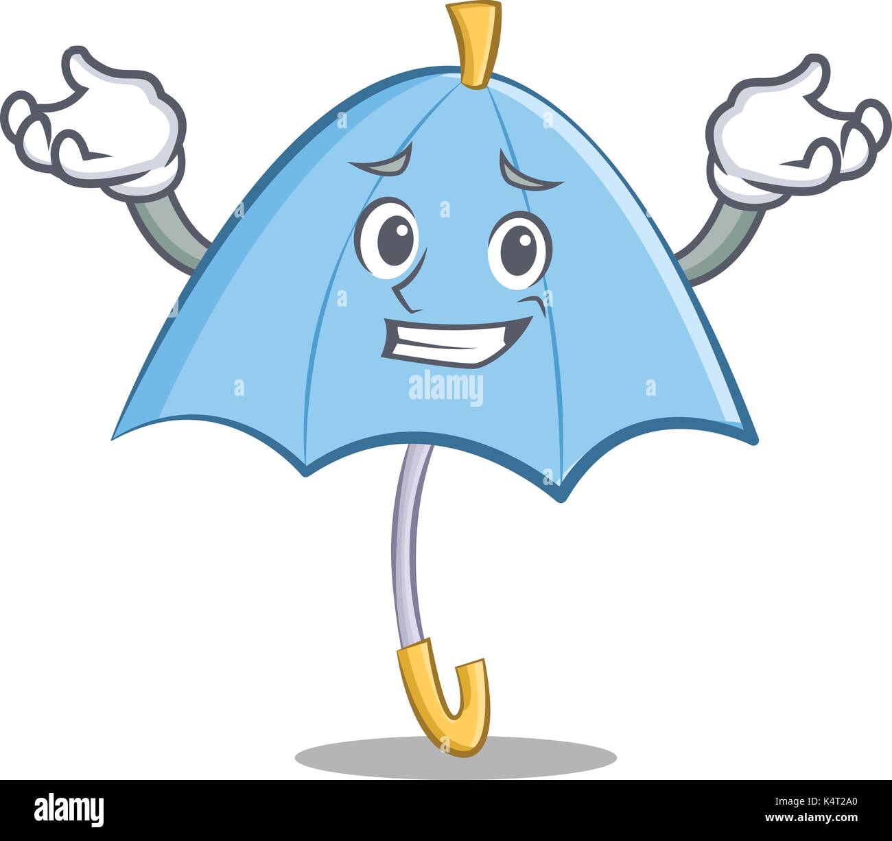 Paraguas azul sonriente personaje de dibujos animados Imagen Vector de  stock - Alamy