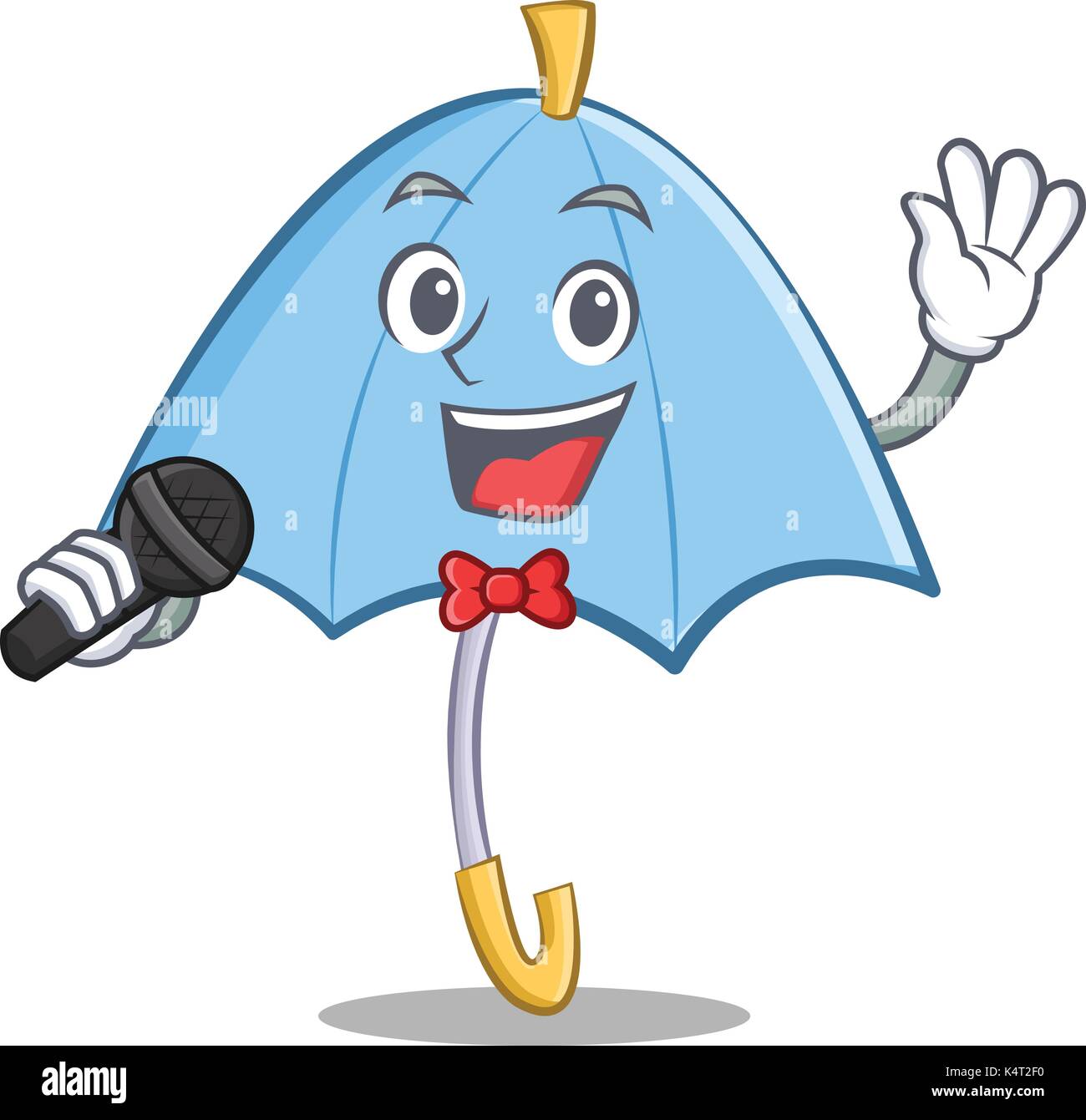 Cantando paraguas azul cartoon character Imagen Vector de stock - Alamy