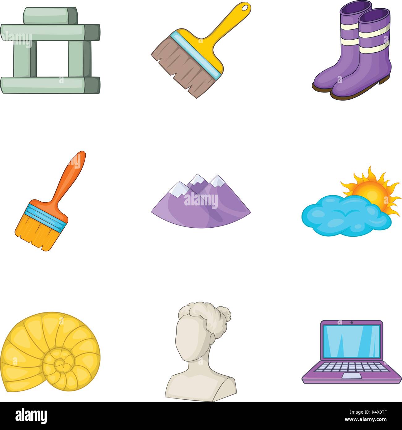 Arqueologo Iconos De Estilo De Dibujos Animados Imagen Vector De Stock Alamy