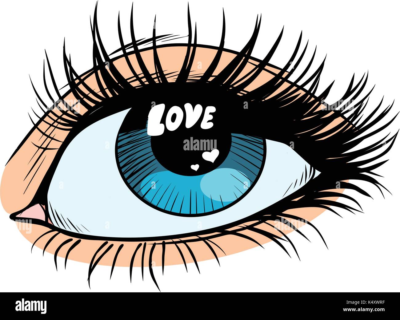 Amor catchlight en el ojo Ilustración del Vector
