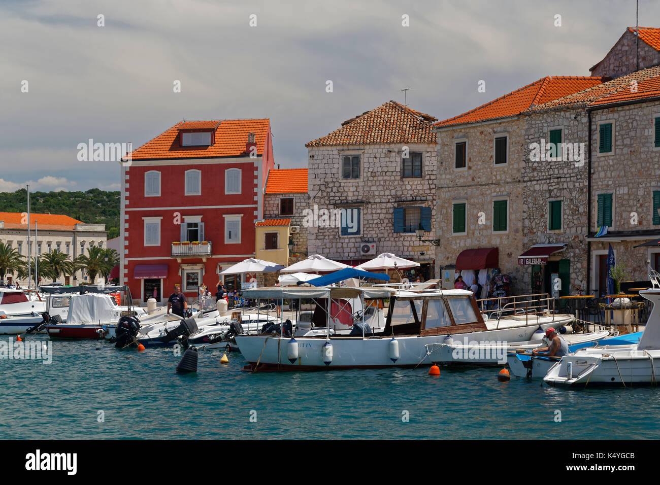 Puerto de unión starlingi grad, isla de Hvar, spilit-Dalmacia, Croacia Foto de stock