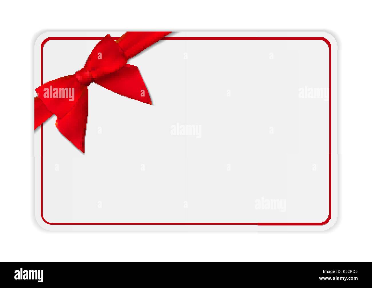 Plantilla de tarjeta regalo blanco con arco y cinta. ilustración vectorial  para su negocio Imagen Vector de stock - Alamy