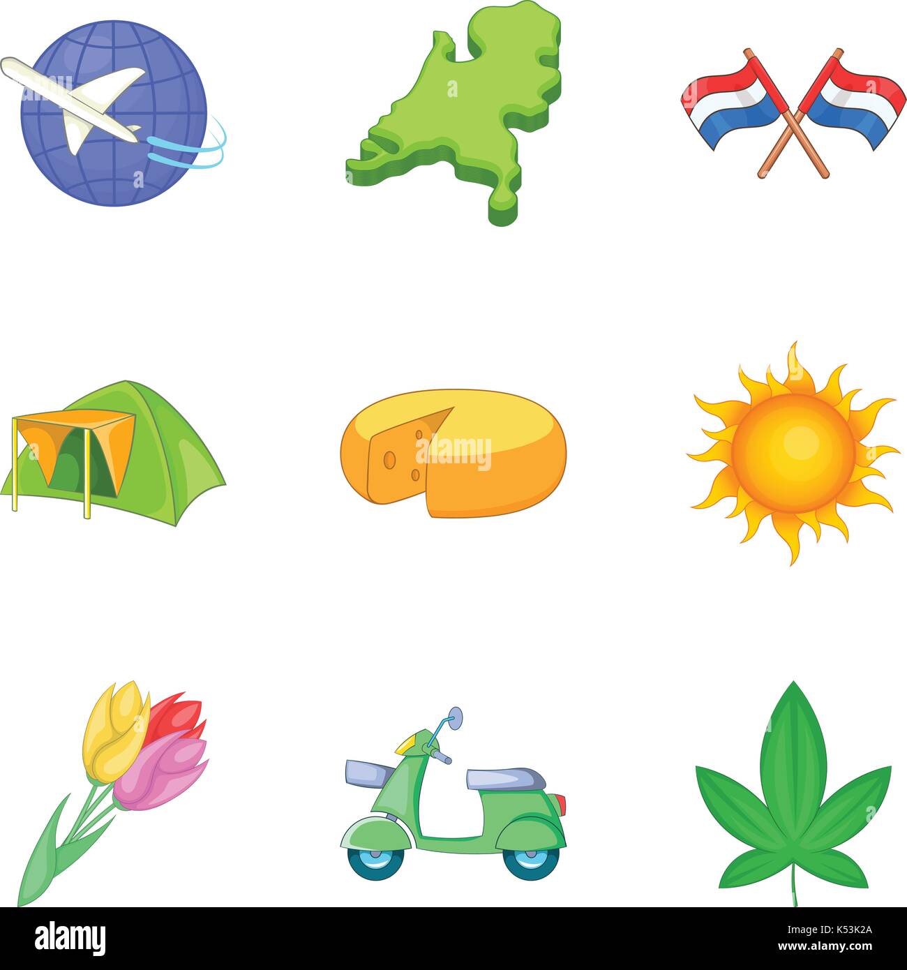 Iconos de migración, estilo de dibujos animados Imagen Vector de stock -  Alamy