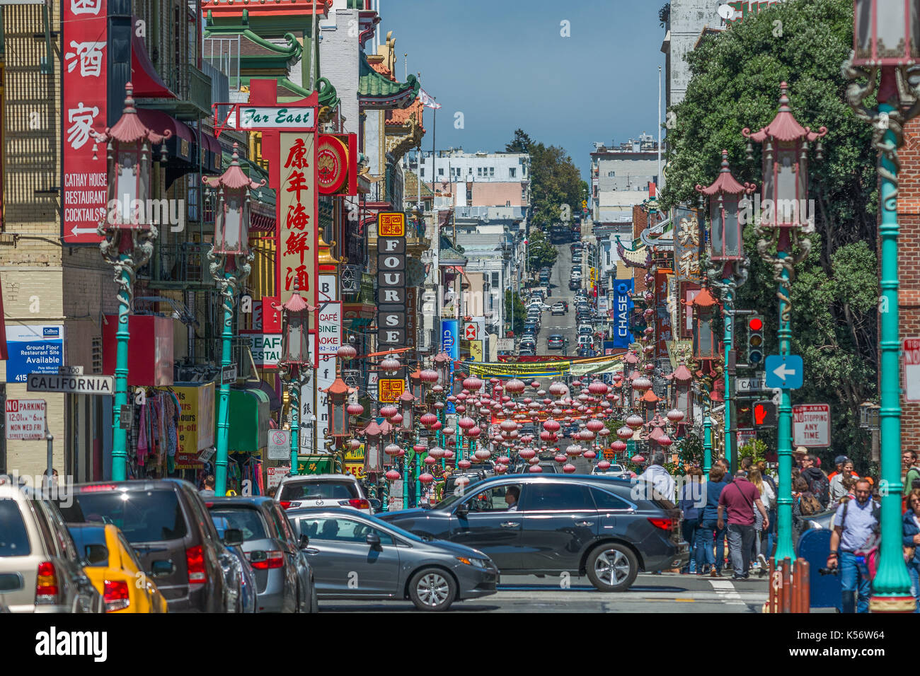 En las calles de la ciudad de China, San Francisco, CA. Foto de stock