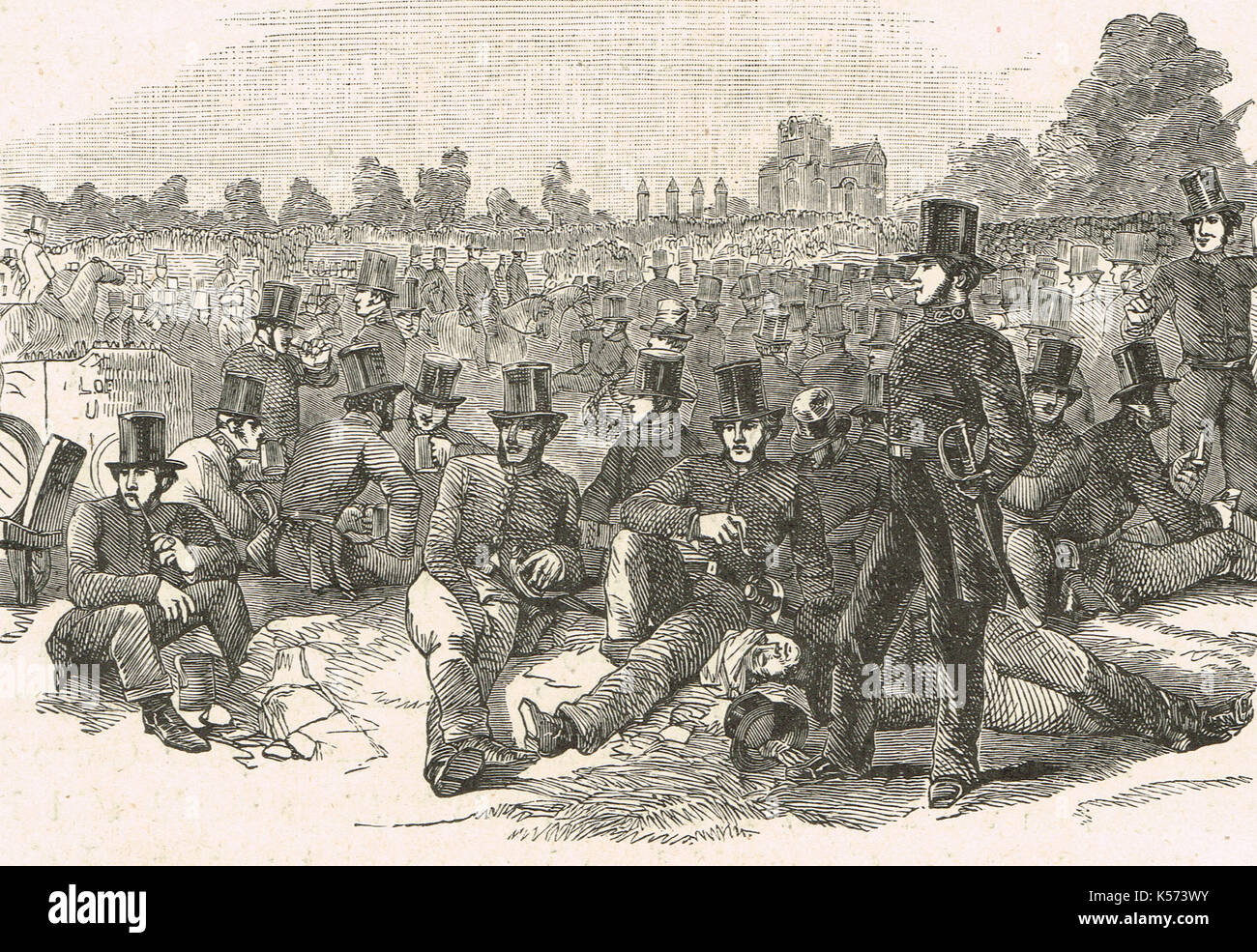 Chartist agitación, policía, campos de Bonner, 1848 Foto de stock