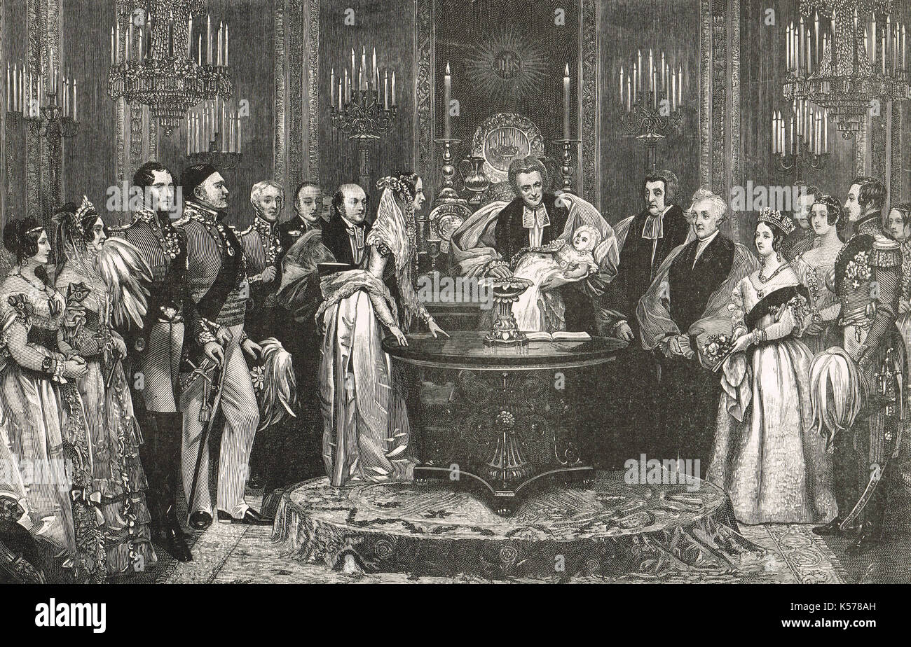 El bautizo de victoria, princesa real, el 10 de febrero de 1841 Foto de stock