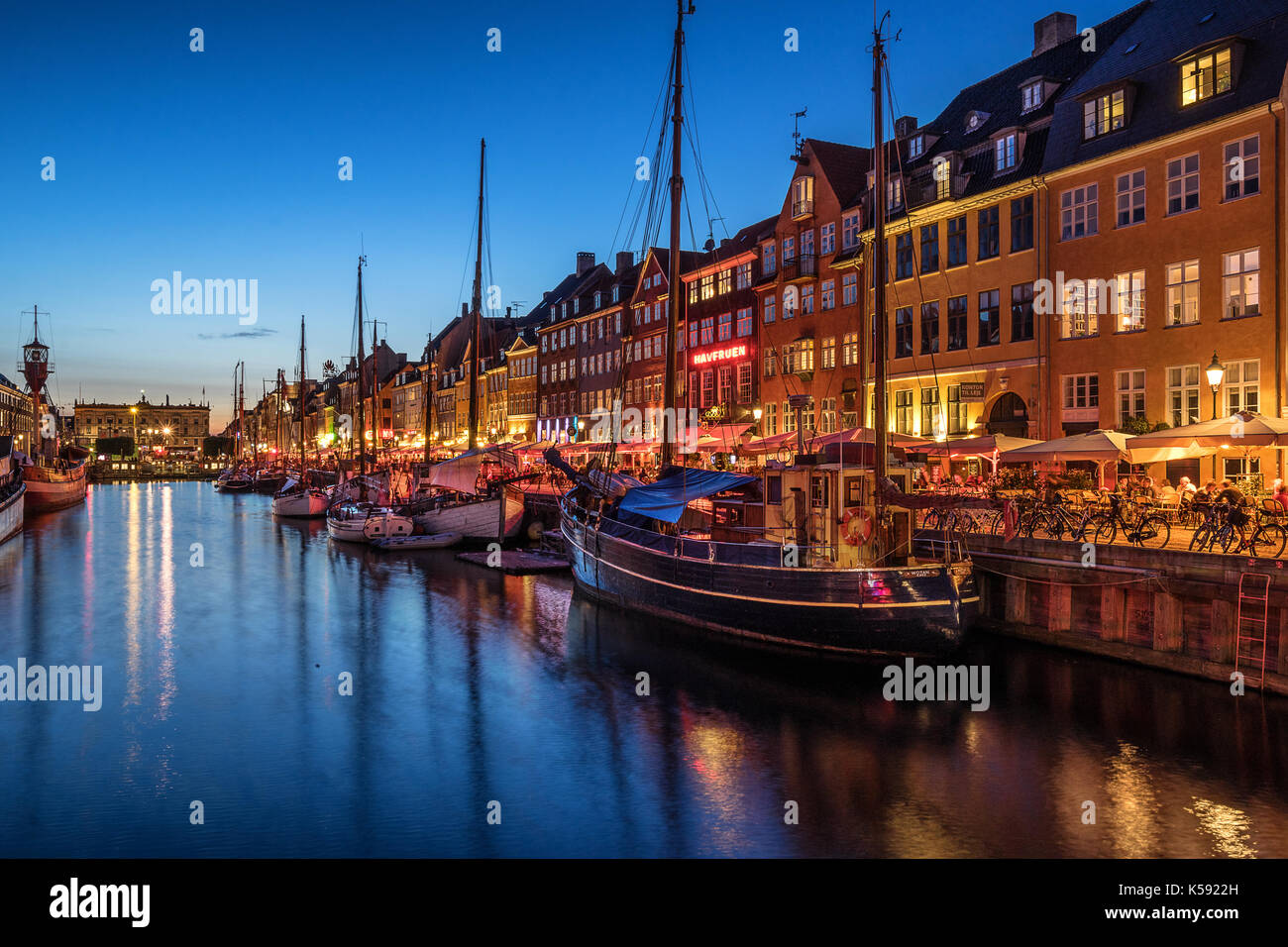 Nyhavn en Copenhague, Dinamarca Foto de stock