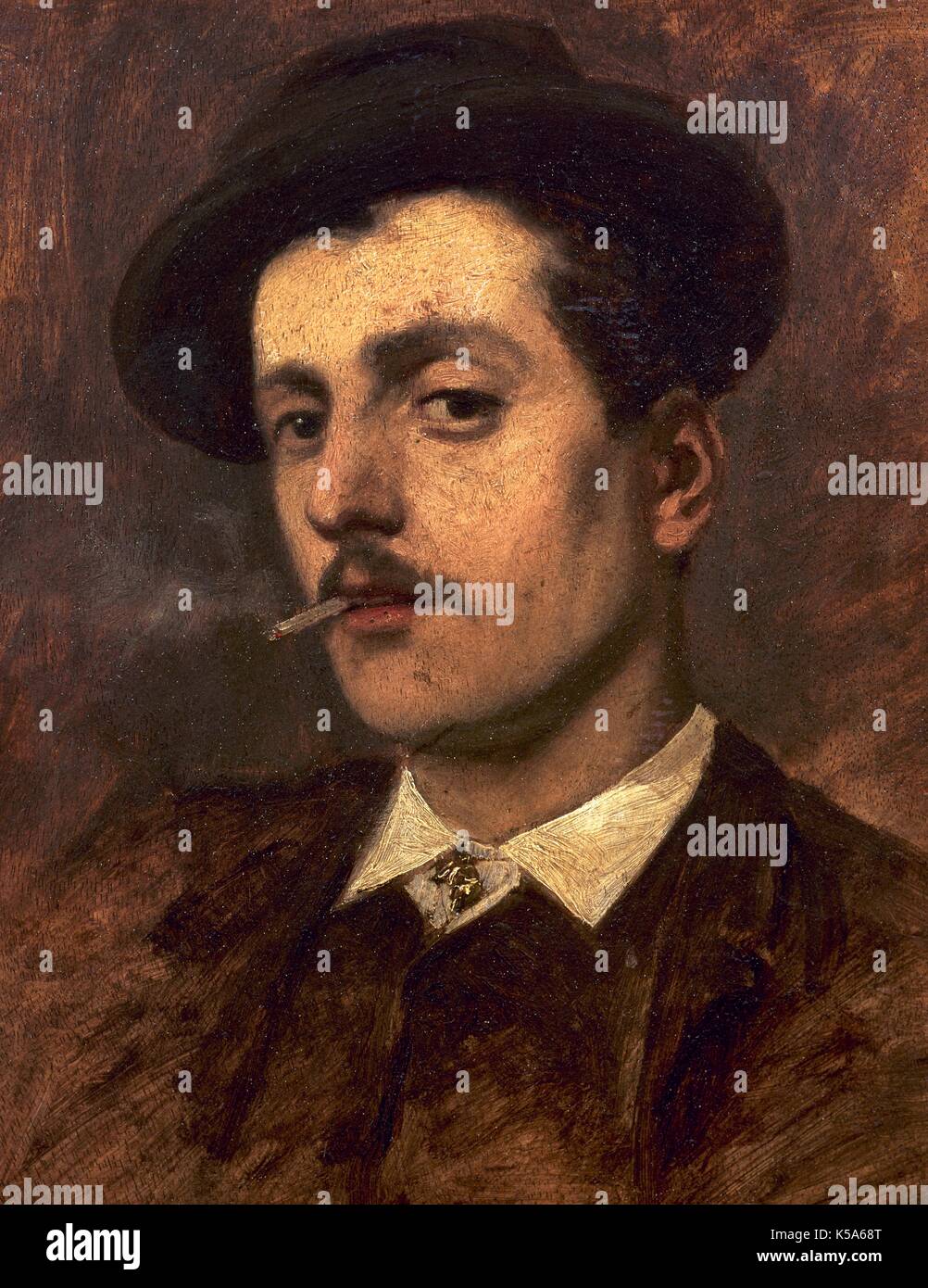 Giacomo Puccini (1858-1924). Compositor italiano. Óleo sobre lienzo. Museo Villa Puccini (Torre del Lago Puccini, Italia). Foto de stock