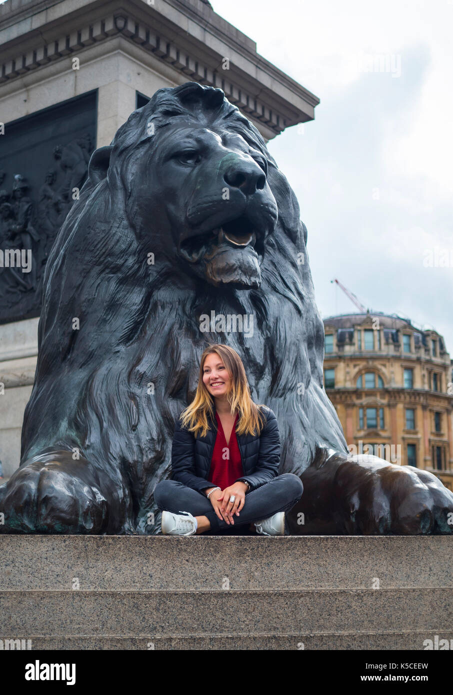 Los leones de Trafalgar Square Londres Fotografía de stock - Alamy