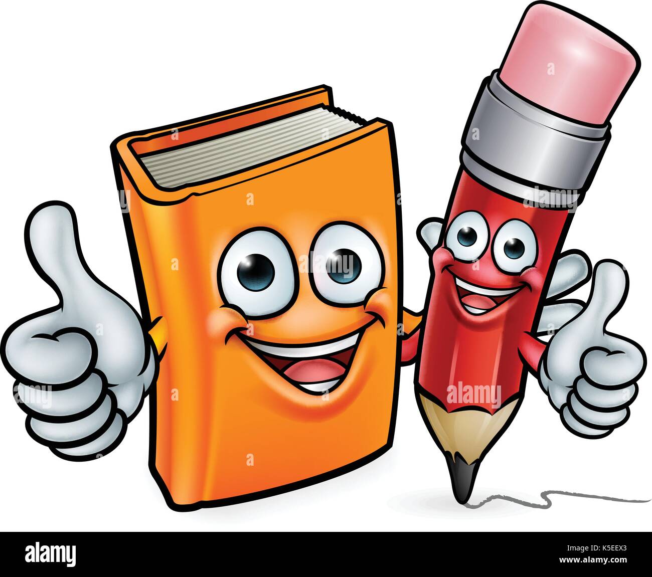 Lápiz y libreta de personajes de dibujos animados Imagen Vector de stock -  Alamy