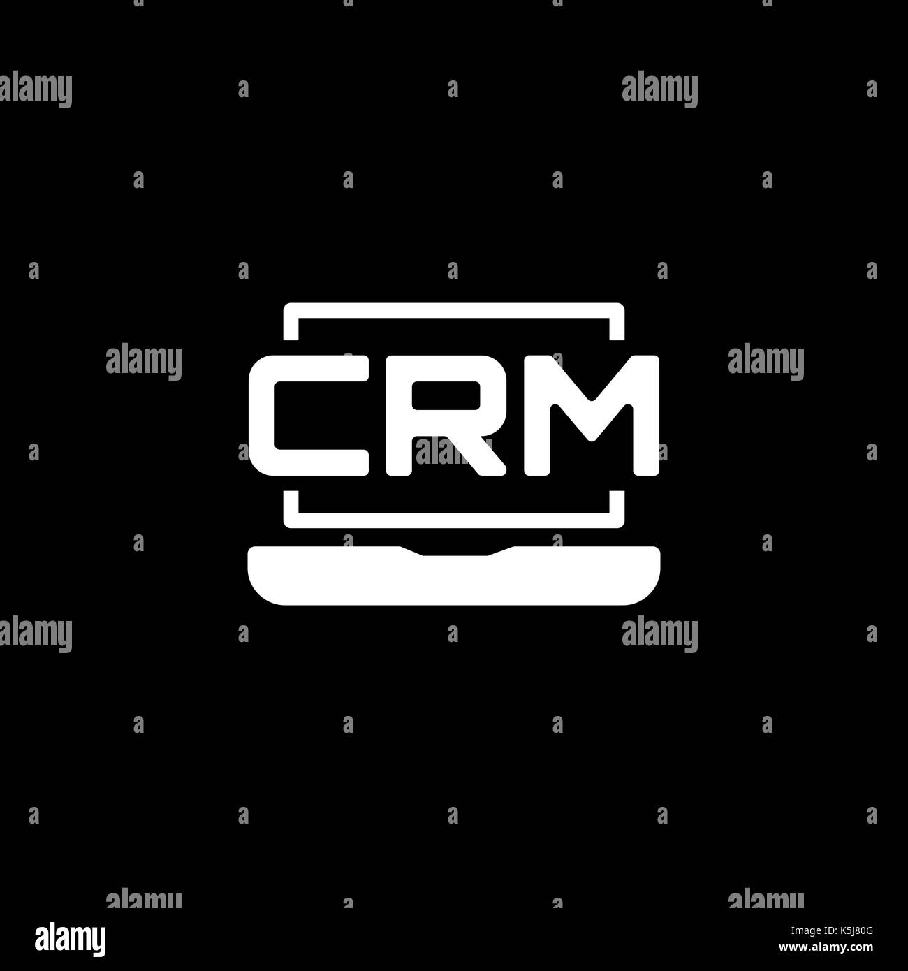 Icono de sistema CRM en línea. Diseño plano. Ilustración del Vector