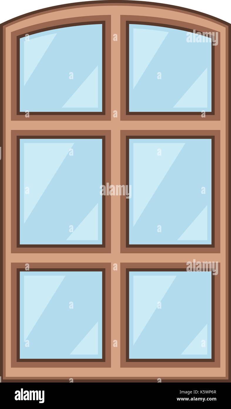 Marco de ventana de madera, el icono de estilo de dibujos animados Imagen  Vector de stock - Alamy
