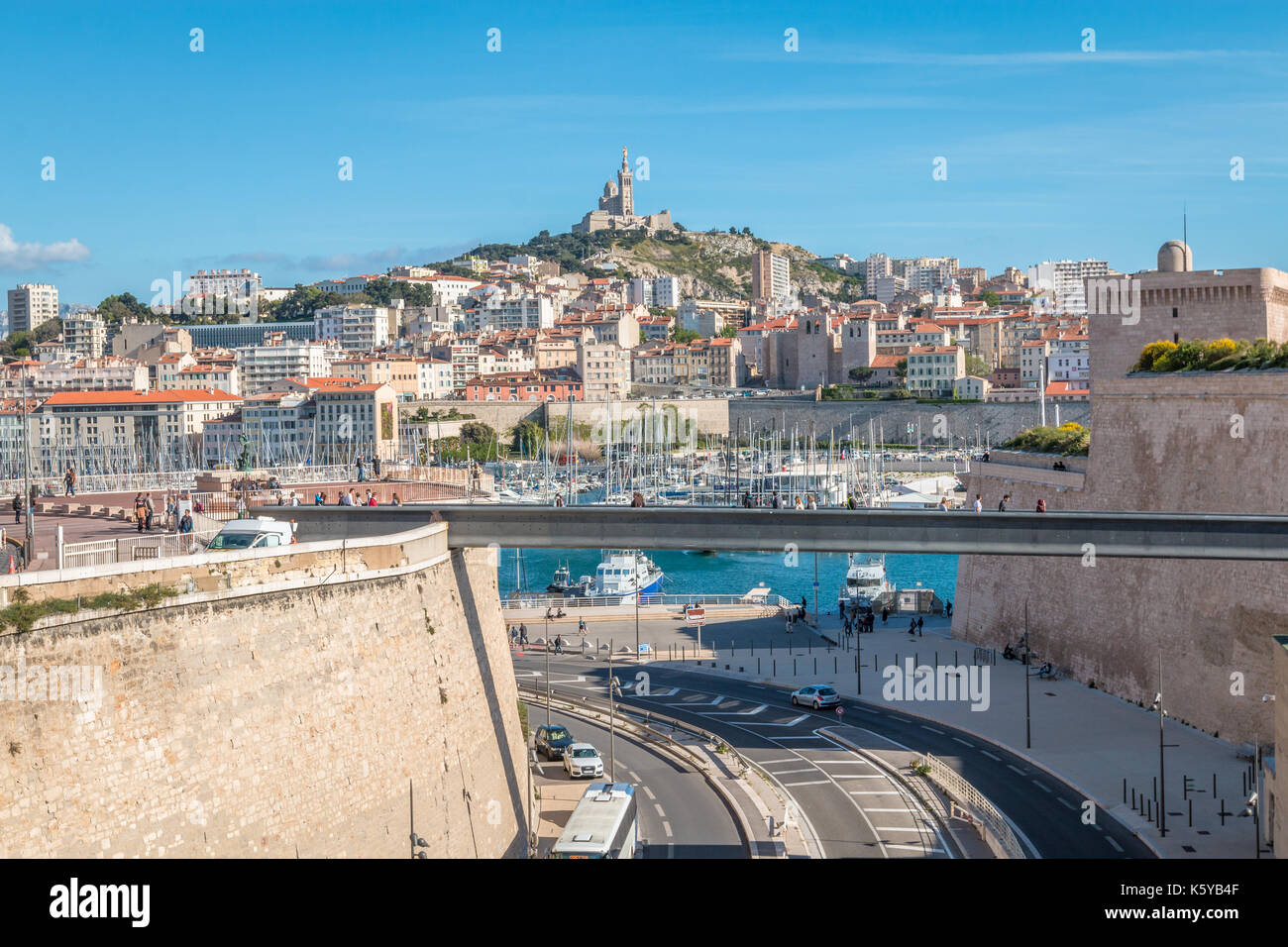 El viejo puerto de Marsella en Francia Foto de stock