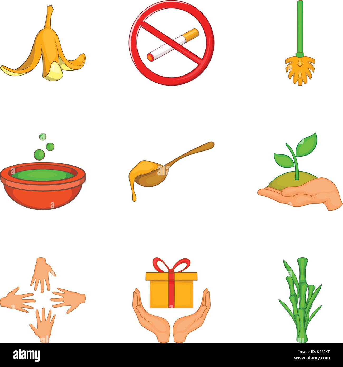 Bio Higiene Personal Conjunto De Iconos Estilo De Dibujos