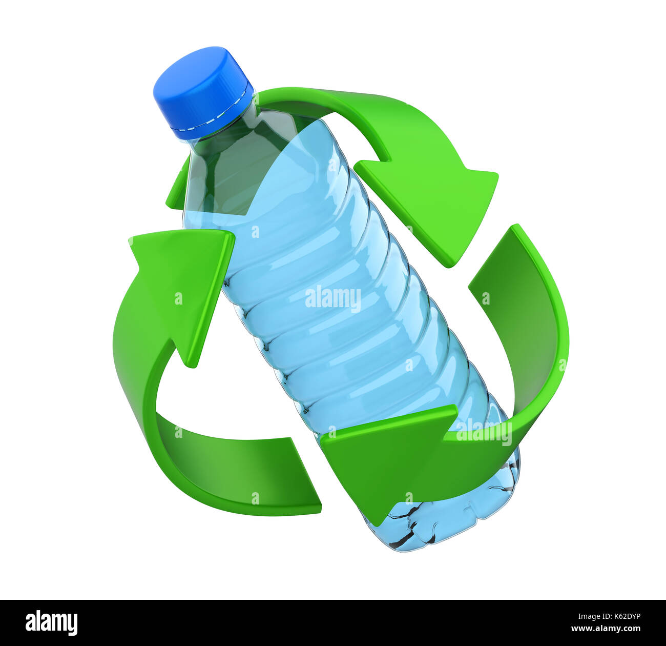 Reciclar cartel con botella de plástico aislado Fotografía de stock - Alamy