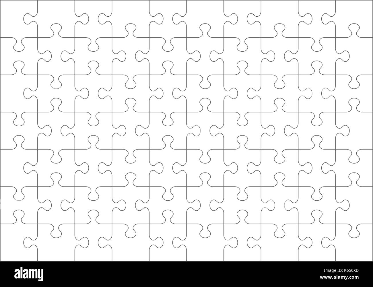 Jigsaw Puzzle plantilla en blanco o directrices de corte de 70 piezas transparentes. Estilo clásico piezas son fáciles de separar (cada pieza es una única forma Imagen Vector de stock - Alamy