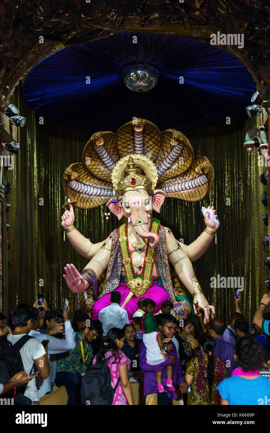 Ganesh Galli Mumbai Cha Raja 2017, Mumbai, India Foto de stock