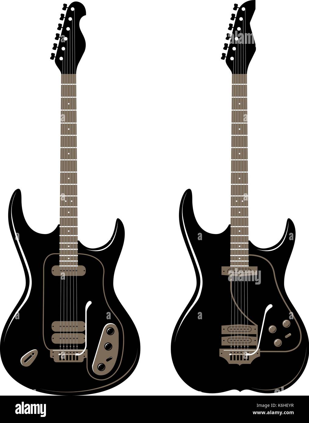 Concepto de rock and roll, un festival de música de guitarra eléctrica icono o símbolo. ilustración vectorial Ilustración del Vector