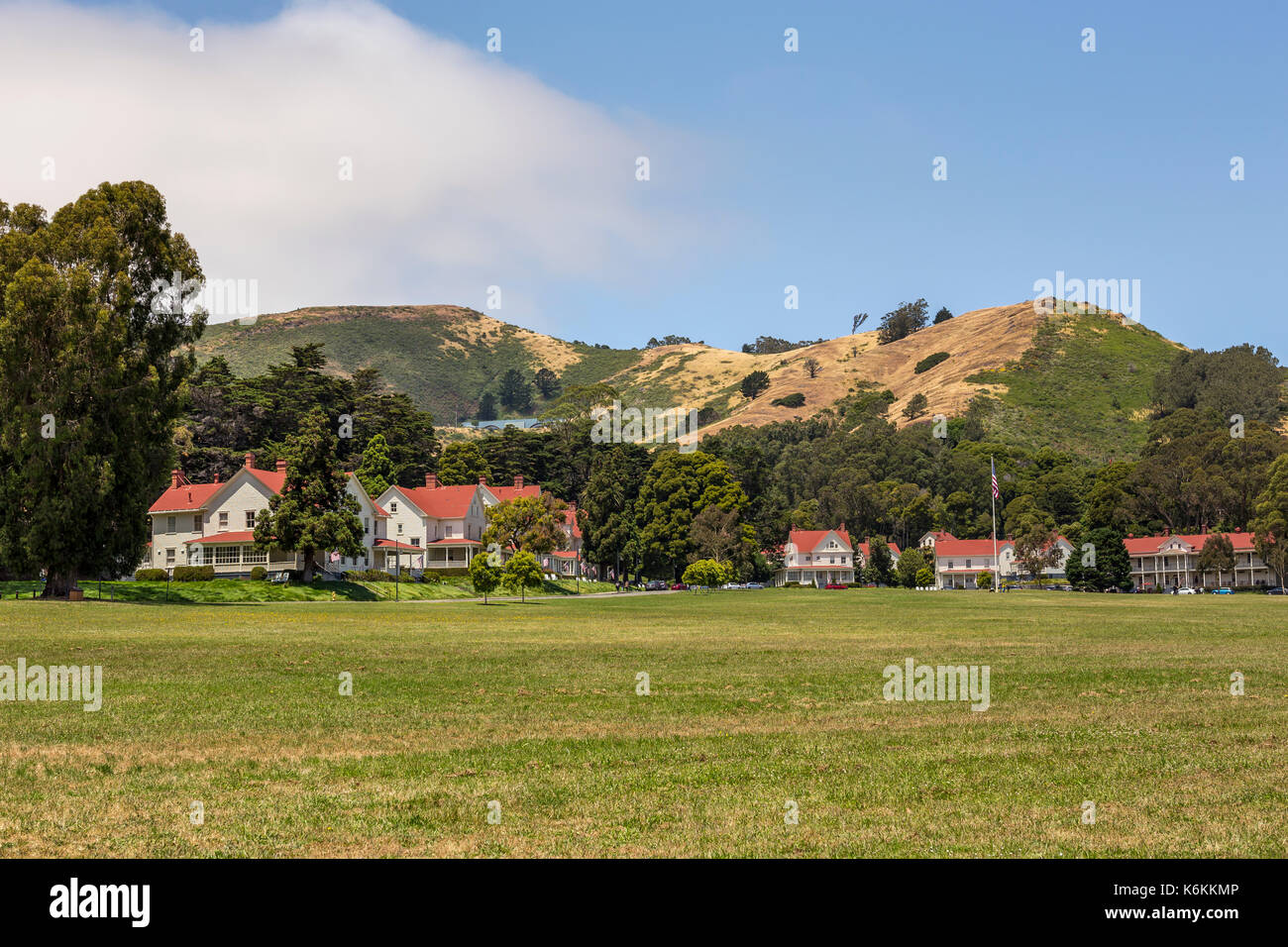 Cavallo point lodge, el lodge en el Golden Gate, hotel, habitaciones y alojamiento, Fort Baker, ciudad de Sausalito, Sausalito, Marin County, California Foto de stock