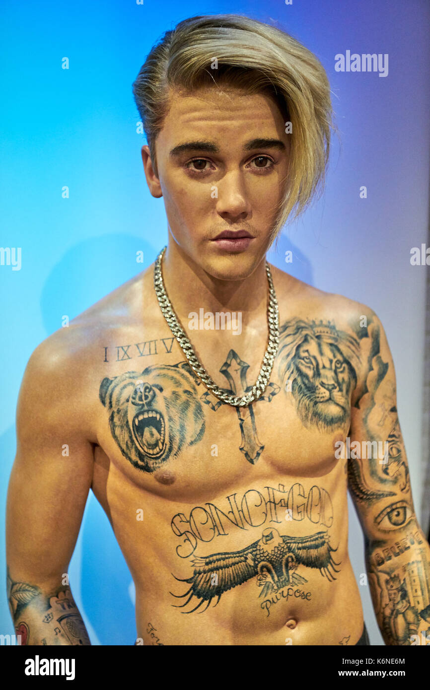Amsterdam, Holanda - Septiembre 05, 2017: Cera figur de Justin Bieber, el  cantante, en el museo Madame Tussauds en Amsterdam Fotografía de stock -  Alamy