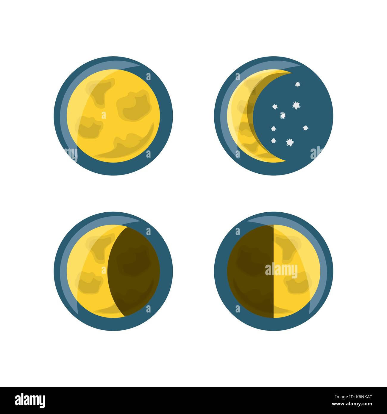 Diseño de fases lunares amarillo Imagen Vector de stock - Alamy