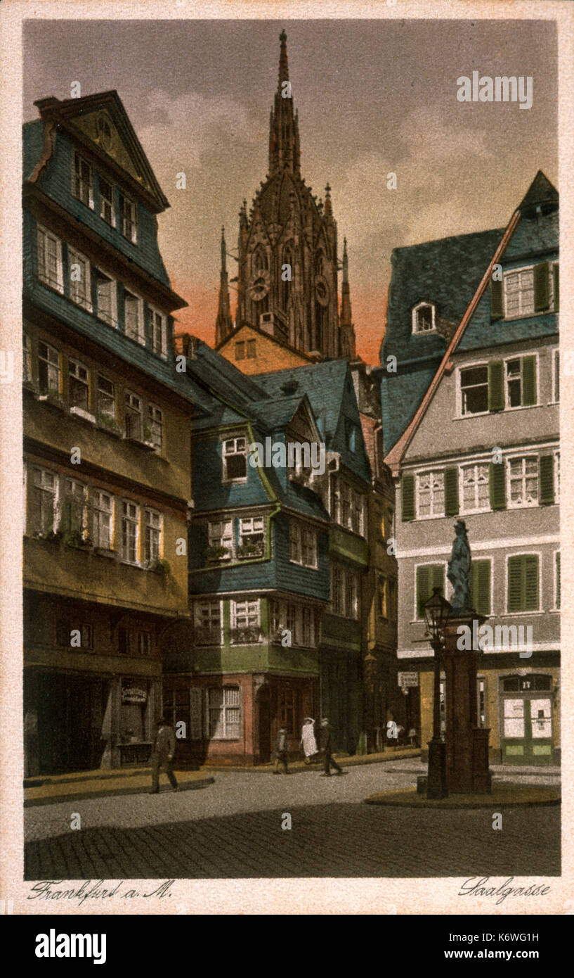 Frankfurt, Alemania - escena callejera del siglo XIX. Foto de stock