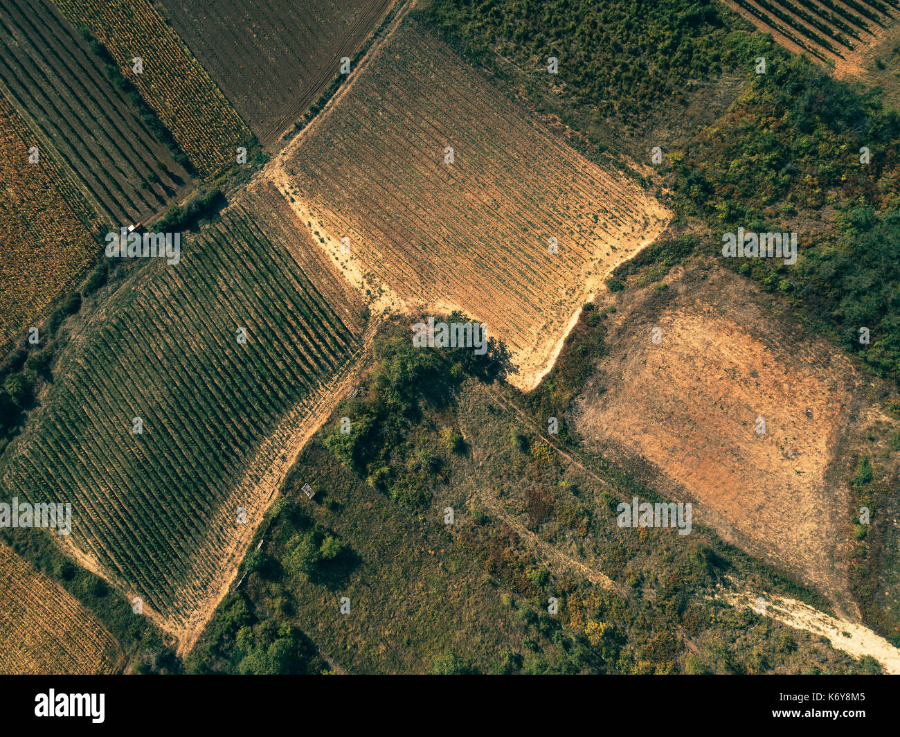 Vista aérea del paisaje como fondo natural abstracta desde el punto de vista de drone Foto de stock