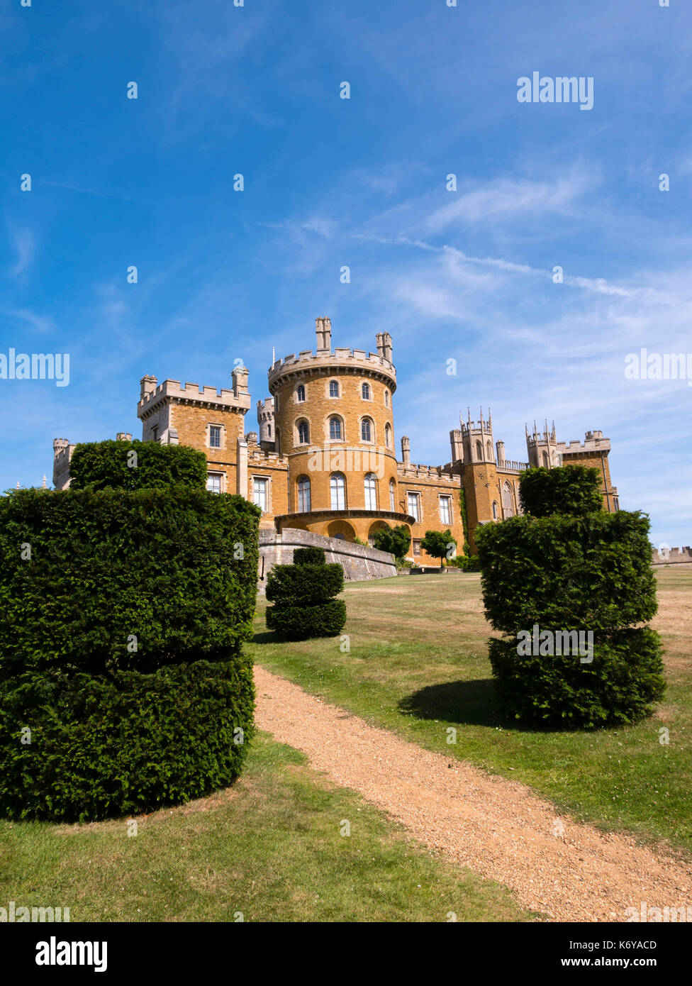 Castillo de Belvoir, Grantham, Leicestershire, Inglaterra, Reino Unido. Foto de stock