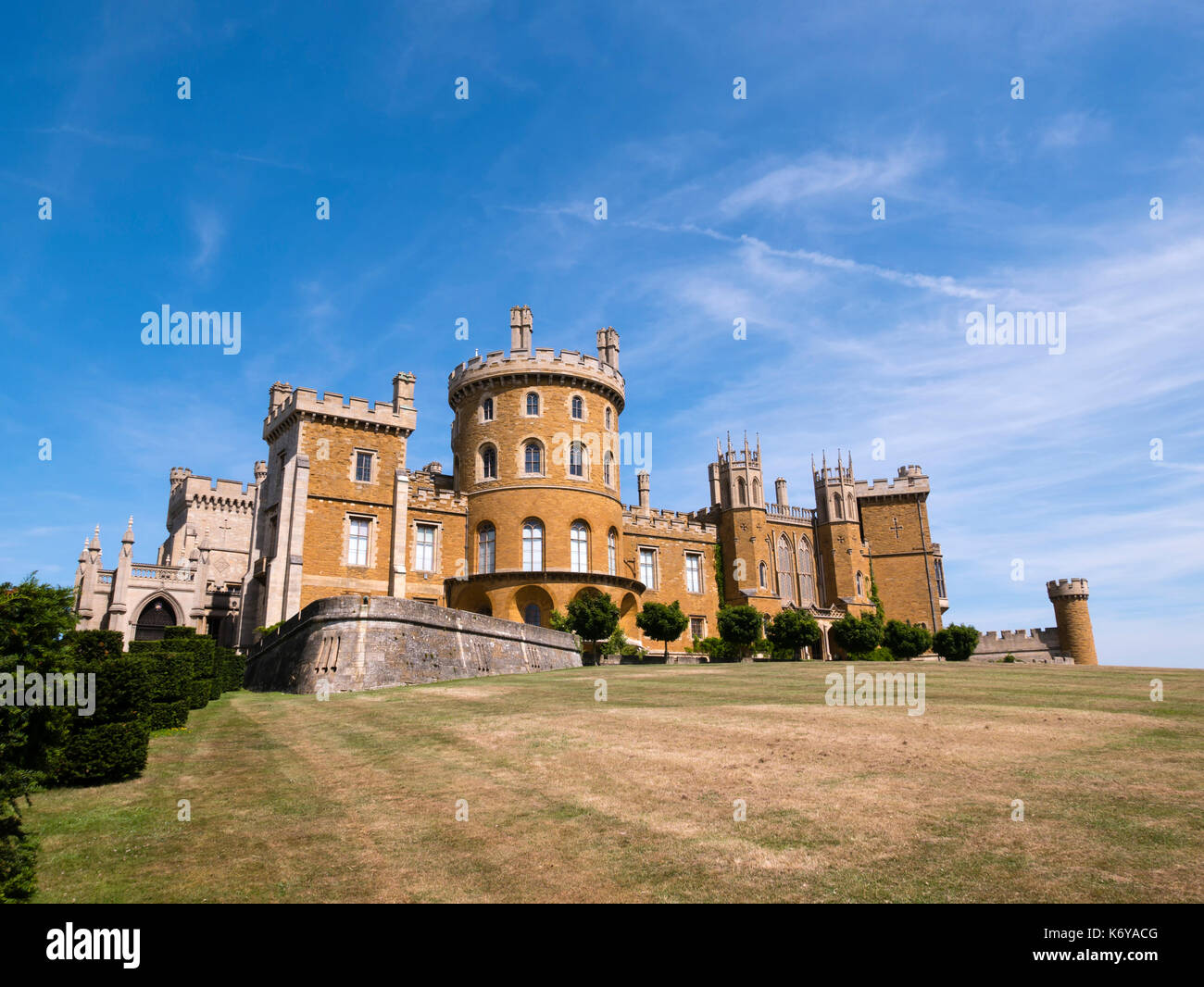 Castillo de Belvoir, Grantham, Leicestershire, Inglaterra, Reino Unido. Foto de stock
