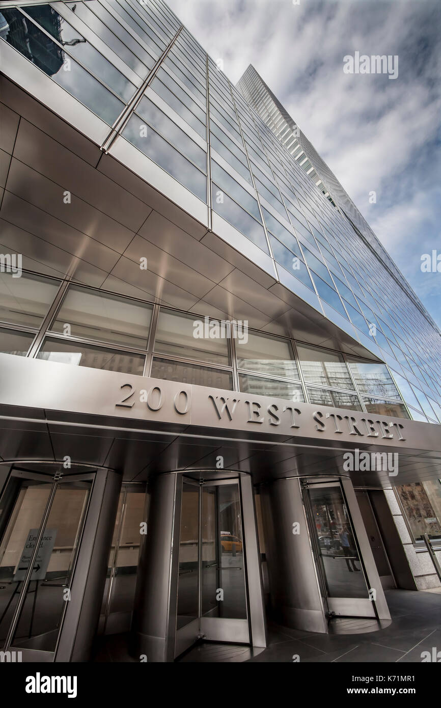 Goldman Sachs sede mundial en 200 west street en Manhattan, ciudad de Nueva York Foto de stock