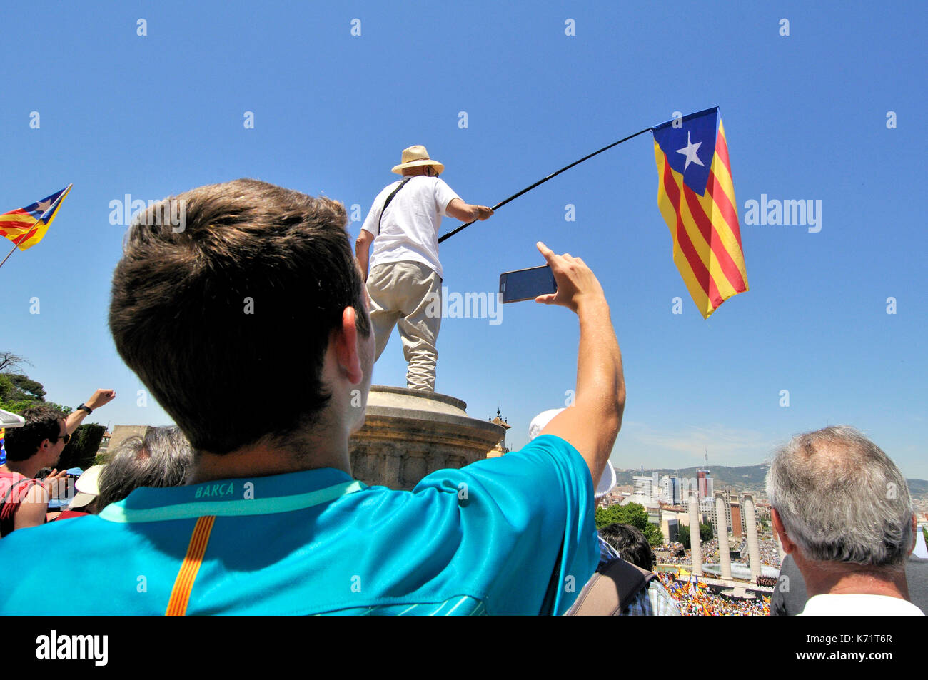 Demostración política para la independencia en Cataluña Foto de stock