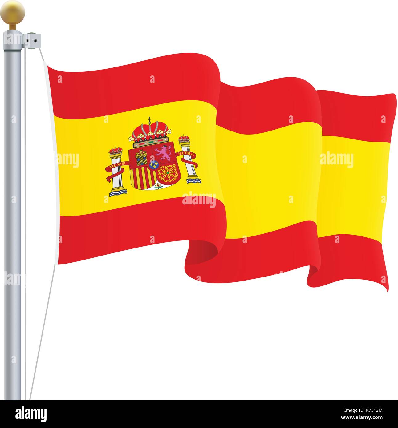 3d ondeando la bandera españa aislado sobre fondo blanco. 6473795 Vector en  Vecteezy