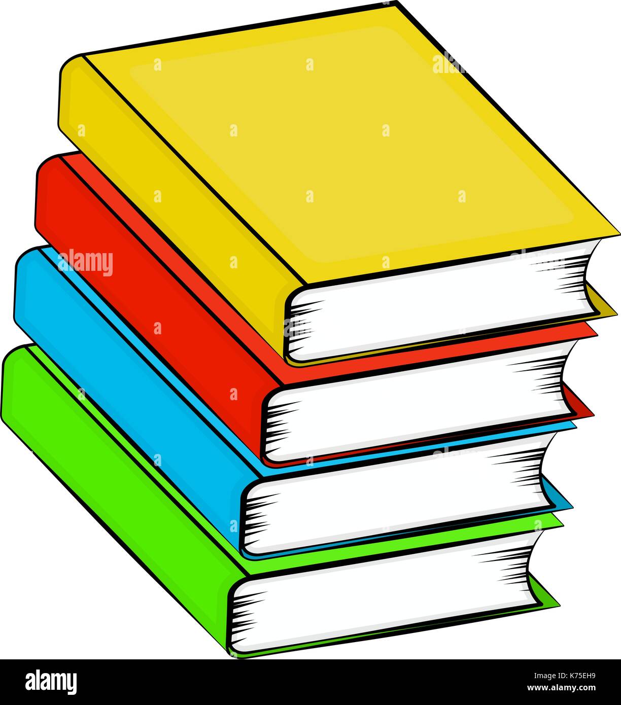 Una pila de libros de dibujos animados símbolo vectorial diseño. bonita ilustración aislado sobre fondo blanco. Ilustración del Vector