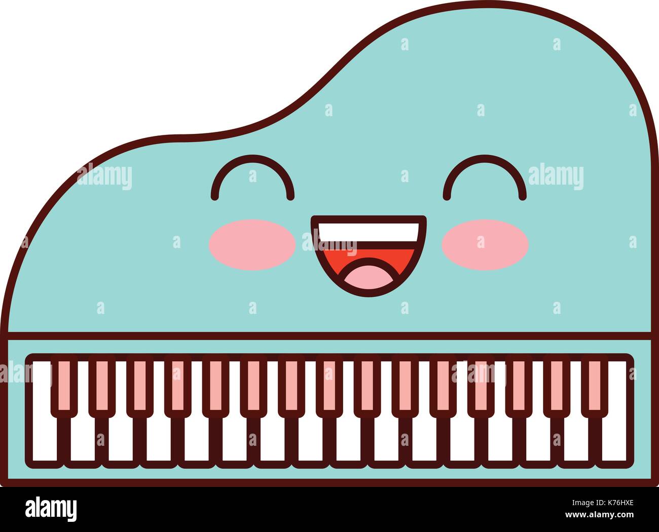 Kawaii piano instrumento musical clásico cartoon Imagen Vector de stock -  Alamy