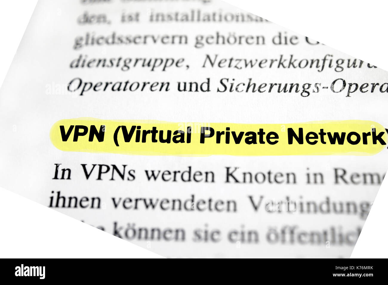 Red privada virtual (VPN). Foto de stock